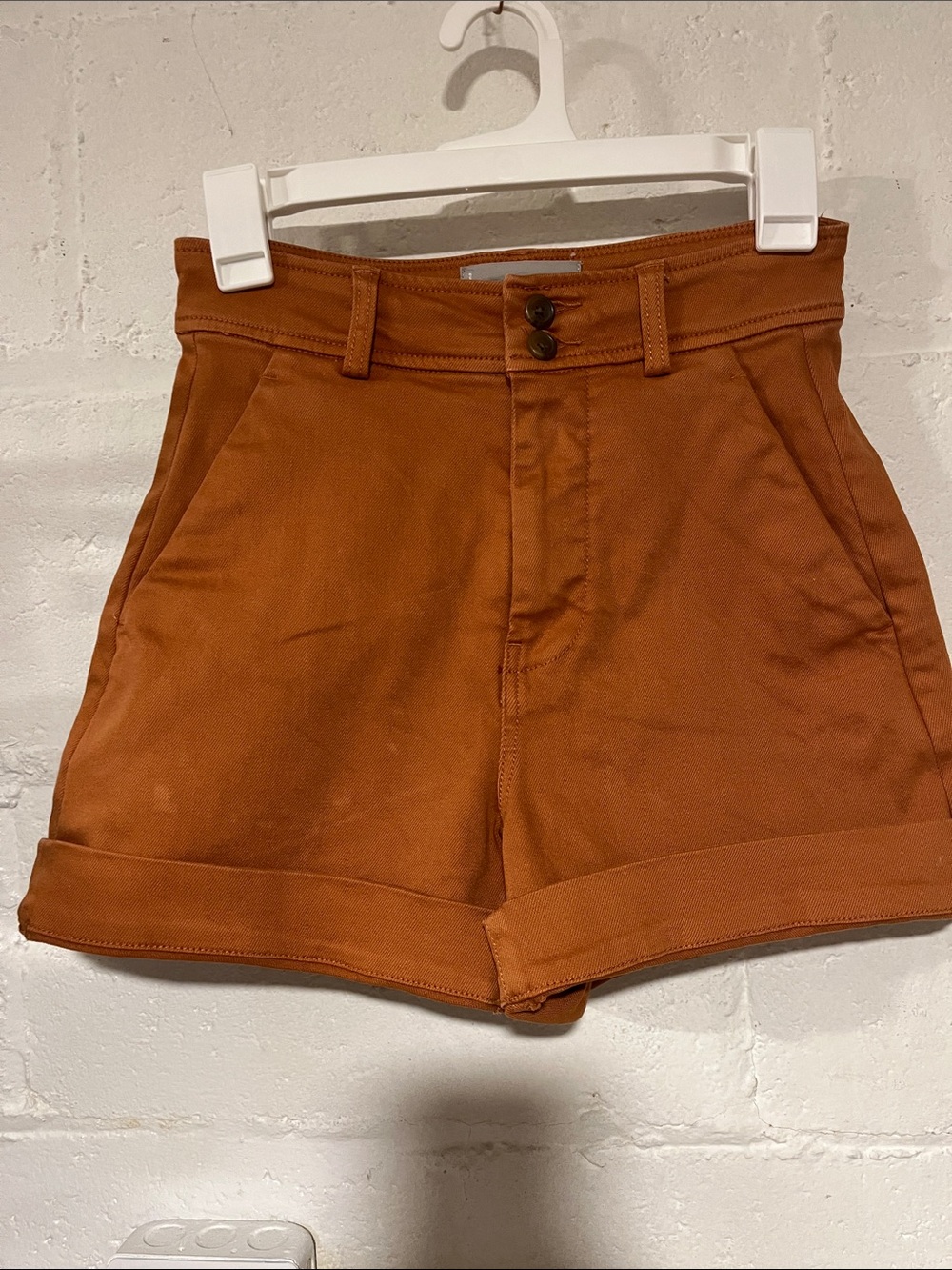 Everlane High-Waist Utility Shorts in Rust 00